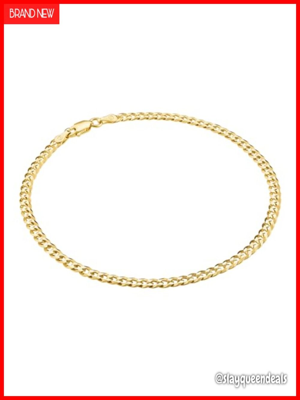 Gold Ankle Bracelet 18K Plated 925 Sterling Silver
